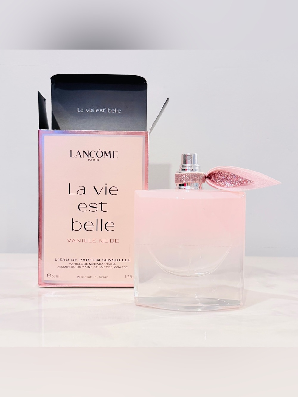 Lancôme La Vie Est Belle Vanille Nude 1.7 fl oz Empty Bottle + Box Packaging